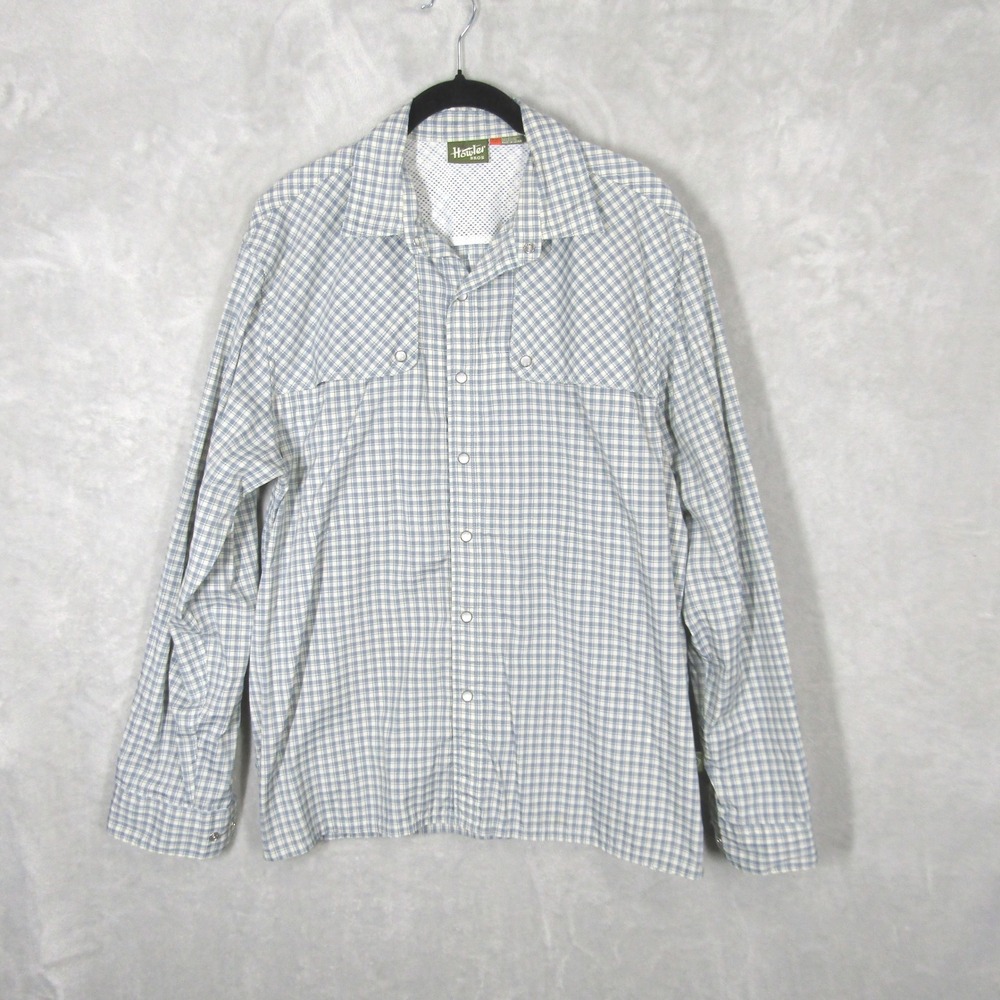Howler Brothers Mens Medium Plaid Long Sleeve Button Up Shirt Polyester Nylon